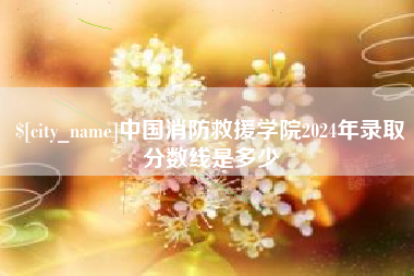 桐乡中国消防救援学院2024年录取分数线是多少