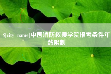 桐乡中国消防救援学院报考条件年龄限制