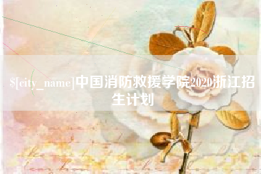 桐乡中国消防救援学院2020浙江招生计划
