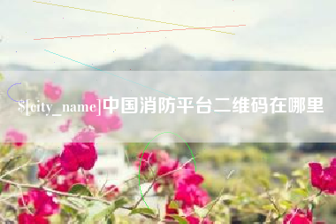 桐乡中国消防平台二维码在哪里