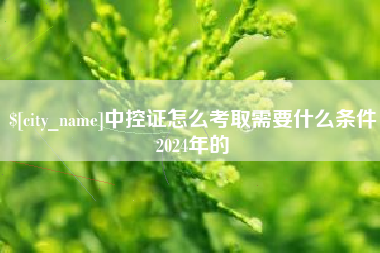 桐乡中控证怎么考取需要什么条件2024年的