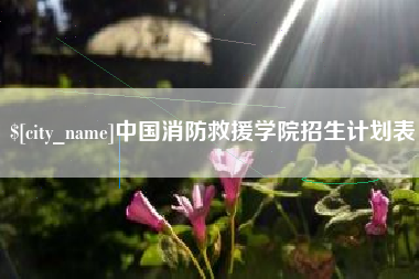 桐乡中国消防救援学院招生计划表